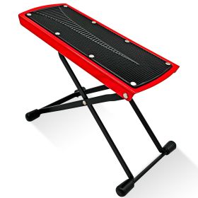 5 Core Guitar Foot Stool Height Adjustable Folding Leg Rest Portable Classical Footrest - GFS RED